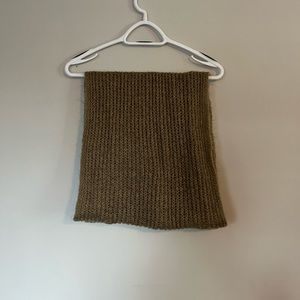 Brown knit infinity scarf